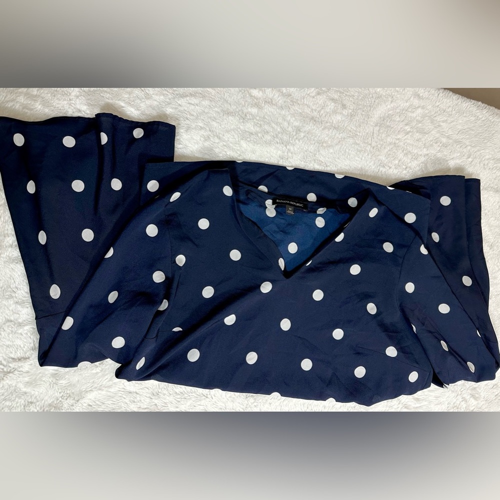 Banana Republic Polka Dot Long Sleeve Stylish Tops Size Medium - Picture 10 of 12